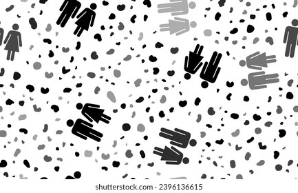 Abstract seamless pattern with man with woman symbols. Creative leopard backdrop. Vector illustration on white background