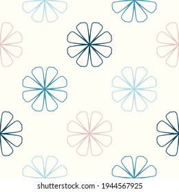 Abstract seamless pattern with mandala flower. Mosaic, tile, polka dot. Floral background.