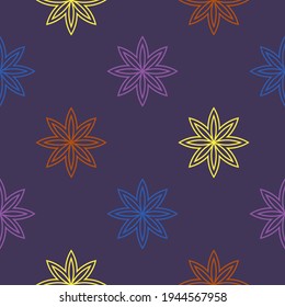 Abstraktes, nahtloses Muster mit Mandala Blume. Mosaik, Fliesen, Polka-Punkt. Blumenhintergrund.