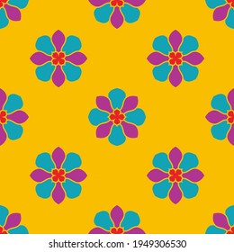 Abstract seamless pattern with mandala flower. Mosaic, tile. Floral background.