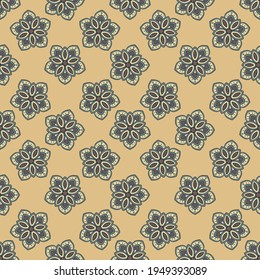 Abstraktes, nahtloses Muster mit Mandala Blume. Mosaik, Fliesen. Blumenhintergrund.