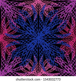 Abstract seamless pattern with mandalas, design elements. Psychedelic  pattern for invitations, cards, print, gift wrap, manufacturing, textile, fabric, wallpapers