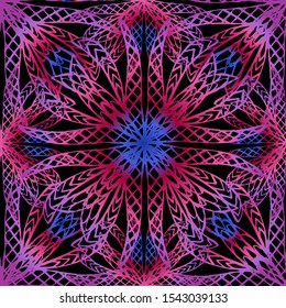 Abstract seamless pattern with mandalas, design elements. Psychedelic  pattern for invitations, cards, print, gift wrap, manufacturing, textile, fabric, wallpapers