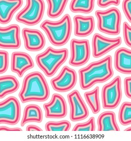 Abstract seamless pattern with many different particles next to each other. Surface is broken to pieces. Wrapping, print on clothes, wallpaper. Vector, eps10