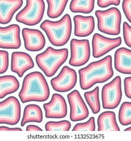 Abstract seamless pattern with many different particles next to each other. Surface is broken to pieces. It looks like maze or puzzles. Wrapping, print on clothes, wallpaper. Vector, eps10