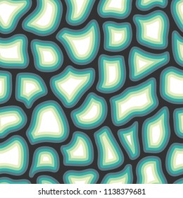Abstract seamless pattern with many different particles next to each other. Surface is broken to pieces. It looks like maze or puzzles. Wrapping, print on clothes, wallpaper. Vector, eps10