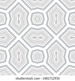Abstract seamless pattern of many shapes. Vector kaleidoscope. Forms from layers.