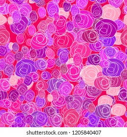 abstract seamless pattern with many stylized roses