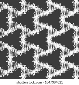 Abstraktes, nahtloses Muster vieler weißer Linien auf dunklem Hintergrund. Ein Element für Ihr Textildesign und Ihr Innendesign. Stock-Vektorgrafik.