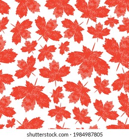 Abstract seamless pattern with Maple Leaf.