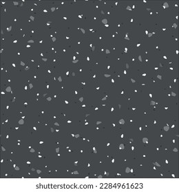 Abstract Seamless Pattern. Marble Grey Granite Texture. Gray Mosaic Floor Background. Terrazzo Stone Modern Texture. Vector Terrazzo Organic Design. Glass Concrete Irregular Art. White Venetian Print