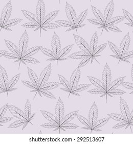 Abstract seamless pattern with Marijuana leaves