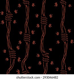 Abstract seamless pattern with Marijuana leaves and barbed wire
