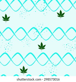 Abstract seamless pattern with Marijuana leaves