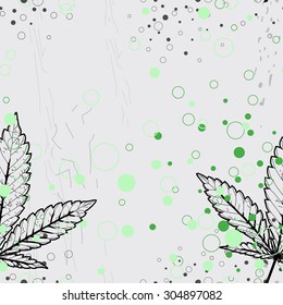 Abstract seamless pattern with Marijuana leaves