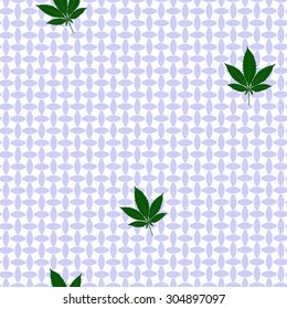 Abstract seamless pattern with Marijuana leaves