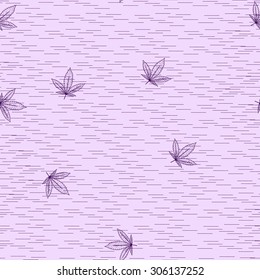 Abstract seamless pattern with Marijuana leaves