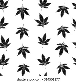 Abstract seamless pattern with Marijuana leaves