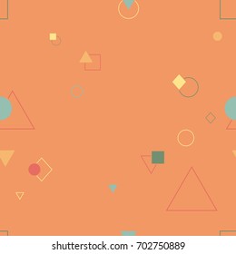 Abstract seamless pattern in memphis style. Geometric design.