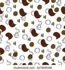 Patrón abstracto sin fisuras. Dibujo vectorial de colores militares dibujado a mano para papel de envoltura, textil, papel pintado, textil