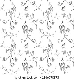 Abstract seamless pattern. Minimal repetition background. Abstract ornamental pattern. Black pattern Isolation on a white background. Elegant pattern vector design. Vector illustration