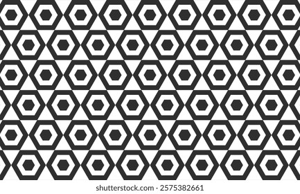 Abstract seamless pattern, minimalistic background of repeating black octagons