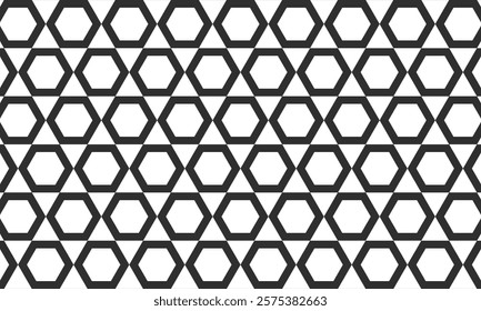 Abstract seamless pattern, minimalistic background of repeating black octagons