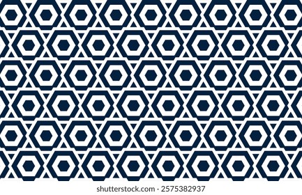 Abstract seamless pattern, minimalistic background of repeating blue octagons