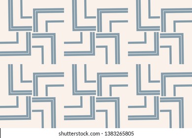 Abstract seamless pattern. Mirror geometric ornament. Vector illustration blue color