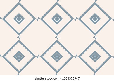 Abstract seamless pattern. Mirror geometric ornament. Vector illustration blue color