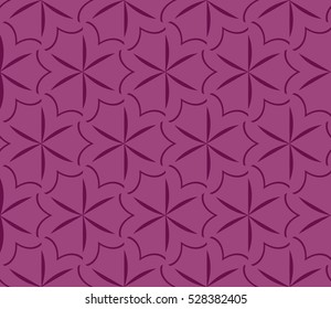 Abstract seamless pattern. Mirror geometric ornament. Vector illustration purple color