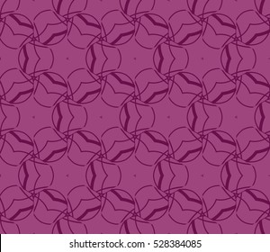 Abstract seamless pattern. Mirror geometric ornament. Vector illustration purple color