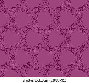 Abstract seamless pattern. Mirror geometric ornament. Vector illustration purple color