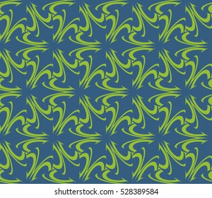 Abstract seamless pattern. Mirror geometric ornament. Vector illustration green color