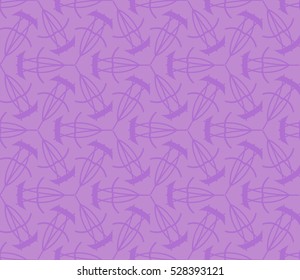 Abstract seamless pattern. Mirror geometric ornament. Vector illustration purple color