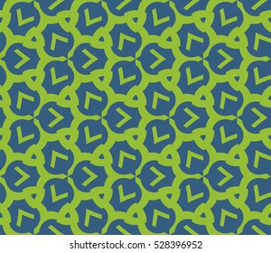 Abstract seamless pattern. Mirror geometric ornament. Vector illustration green color