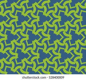 Abstract seamless pattern. Mirror geometric ornament. Vector illustration green color