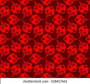 Abstract seamless pattern. Mirror geometric ornament. Vector illustration red color