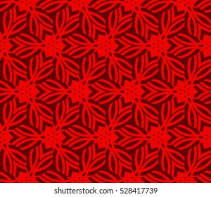 Abstract seamless pattern. Mirror geometric ornament. Vector illustration red color