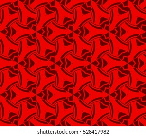 Abstract seamless pattern. Mirror geometric ornament. Vector illustration red color