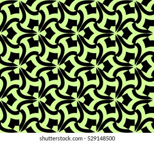Abstract seamless pattern. Mirror geometric ornament. Vector illustration green color