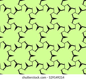 Abstract seamless pattern. Mirror geometric ornament. Vector illustration green color