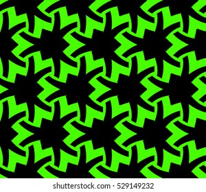 Abstract seamless pattern. Mirror geometric ornament. Vector illustration green color