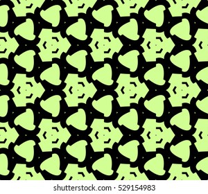 Abstract seamless pattern. Mirror geometric ornament. Vector illustration green color