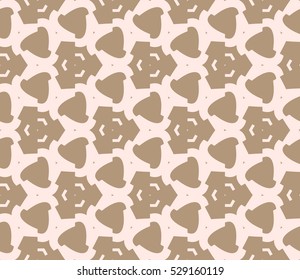 Abstract seamless pattern. Mirror geometric ornament. Vector illustration beige color