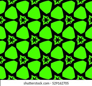 Abstract seamless pattern. Mirror geometric ornament. Vector illustration green color