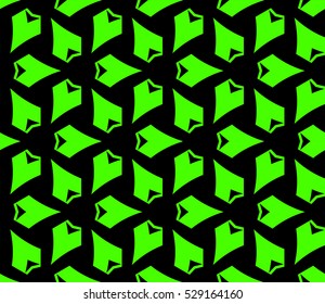 Abstract seamless pattern. Mirror geometric ornament. Vector illustration green color