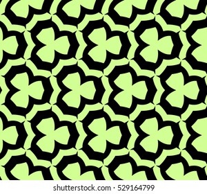 Abstract seamless pattern. Mirror geometric ornament. Vector illustration green color