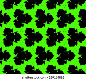 Abstract seamless pattern. Mirror geometric ornament. Vector illustration green color
