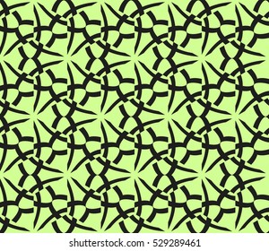 Abstract seamless pattern. Mirror geometric ornament. Vector illustration green color